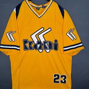 Kani #23 Jersey Shirt Yellow Navy White V-Neck Y2K Hip Hop Streetwear Men's‎ XL